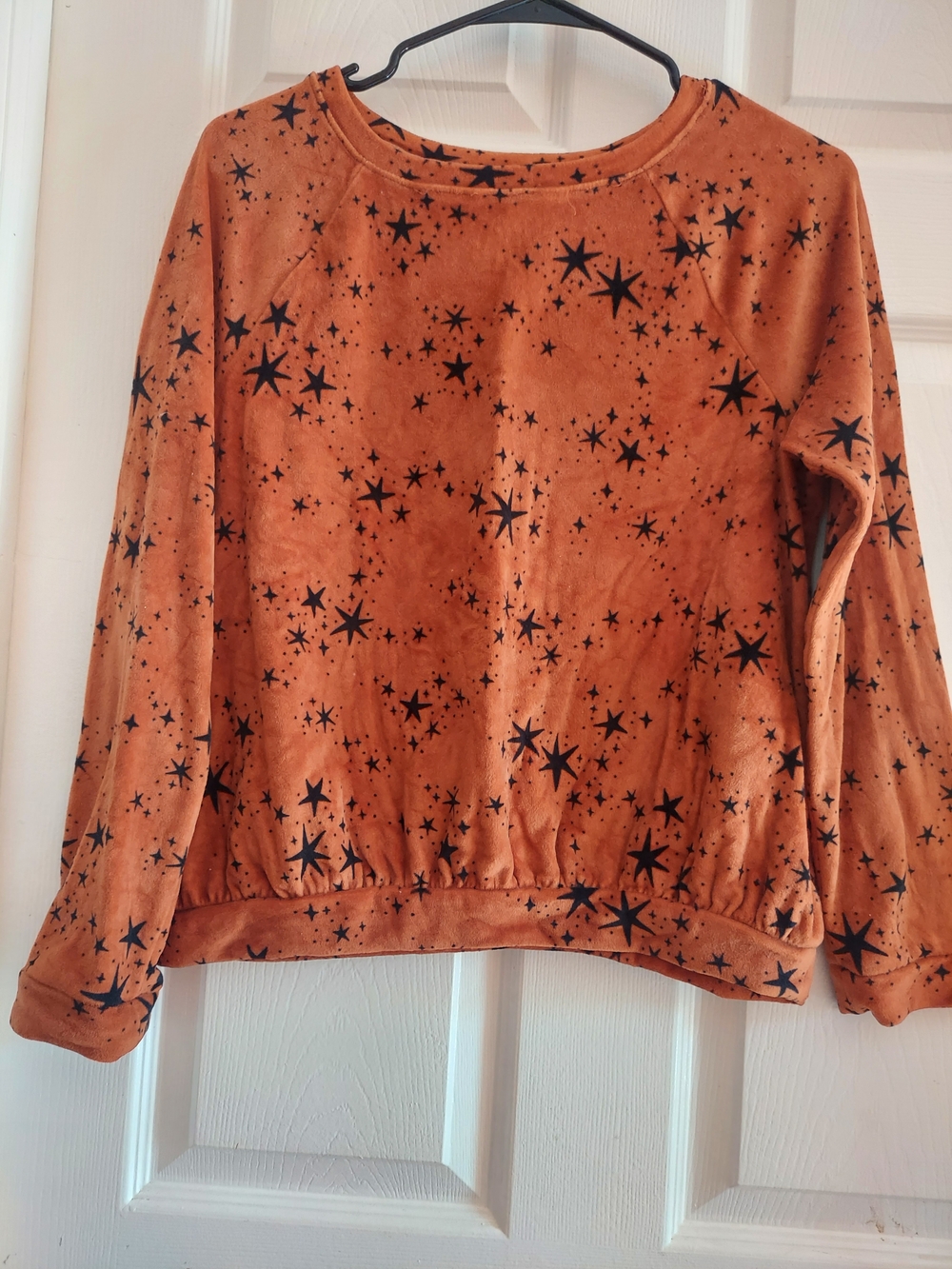 Cat & Jack Orange Velvet Star-Print Scoop Sweatshirt - Picture 2 of 6